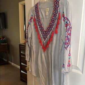 Embroidered Tassel Dress